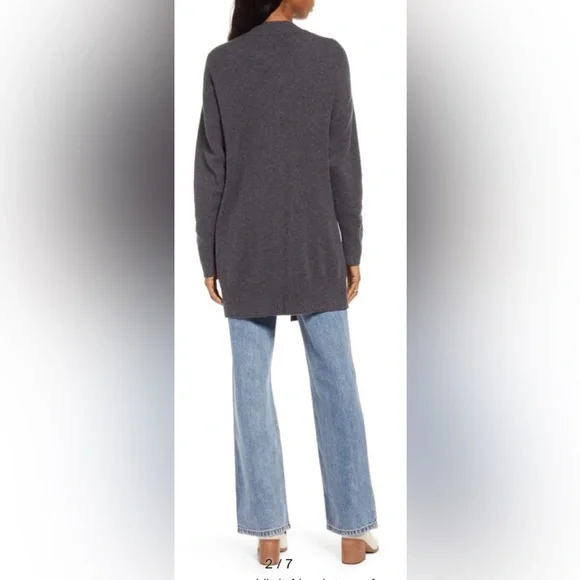 Treasure & Bond Gray Open Front Cotton Blend Cardigan Size Large (12-14) NWT - Picture 4 of 17